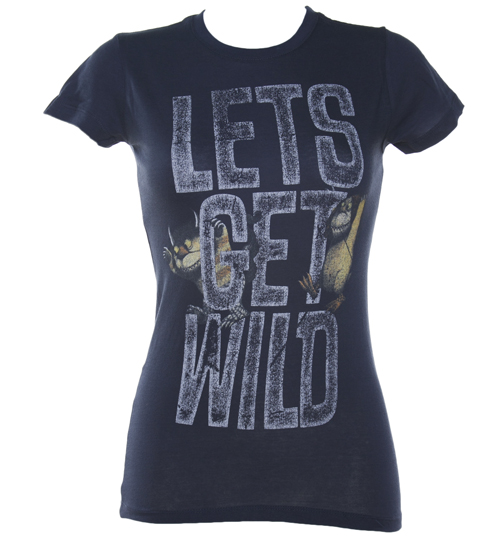 Ladies Navy Wild Things Lets Get Wild T-Shirt