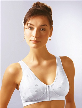 Ladies Non-Wired Bra with Front Hook Fastening