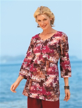 Ladies Printed Tunic-Blouse