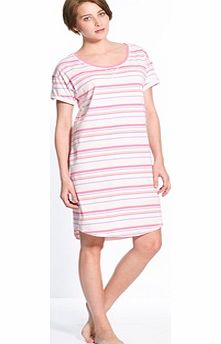 Ladies Pure Cotton Striped Maxi T-shirt