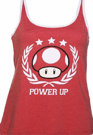Ladies Red Nintendo Power Up Strappy Vest