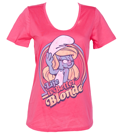 Ladies Smurfette Life Is Better Blonde T-Shirt