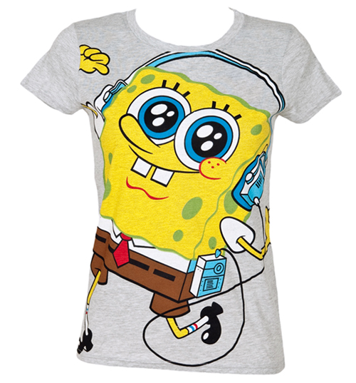 Ladies SpongeBob Squarepants Headphones T-Shirt