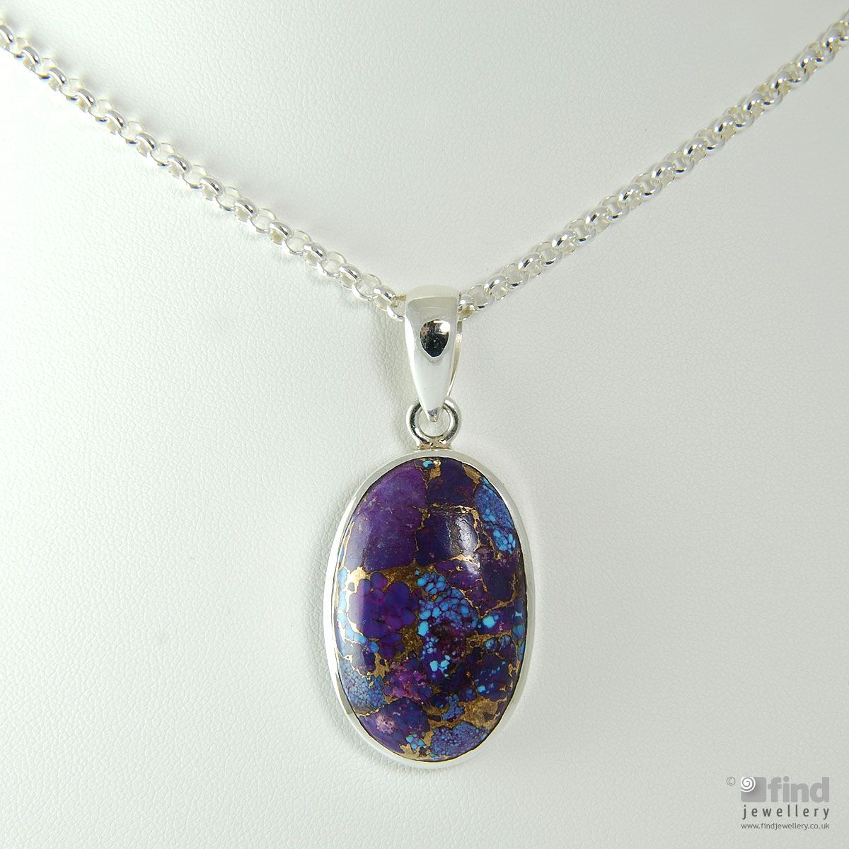 Ladies Sterling Silver Purple Copper Turquoise