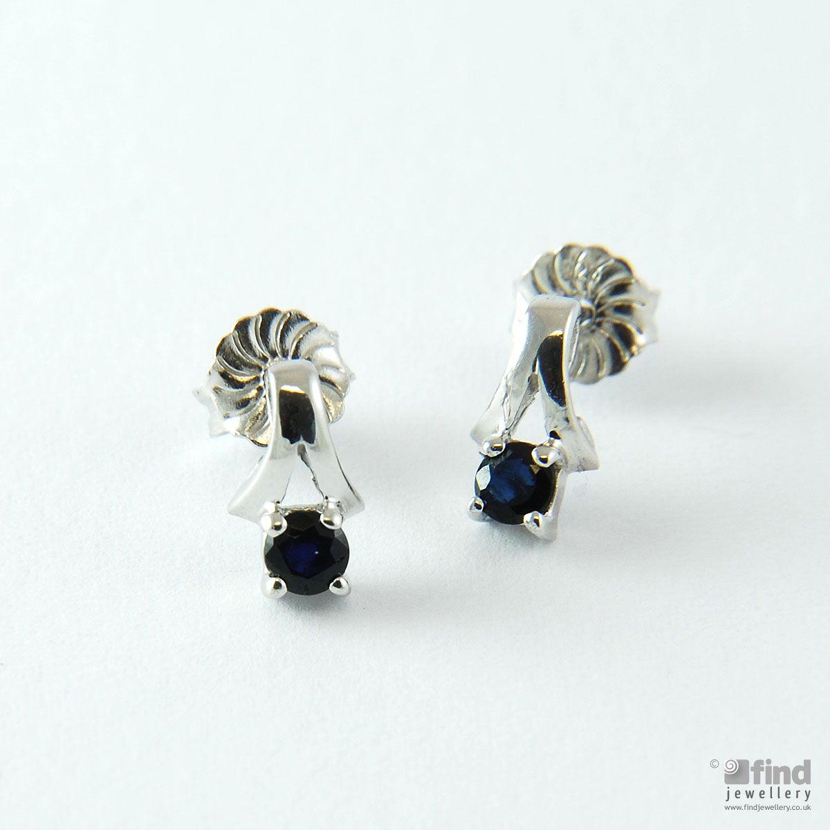Ladies Sterling Silver Sapphire Earrings