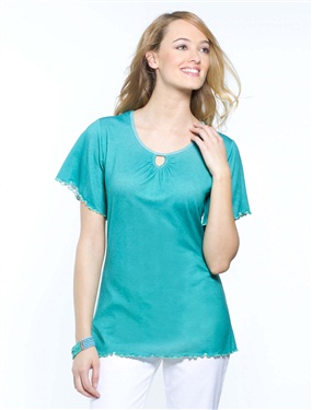 Ladies Teardrop Neckline T-Shirt