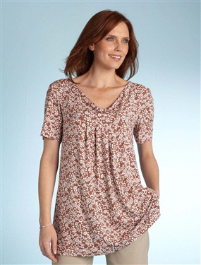 Tunic T-Shirt with Cowl Neckline