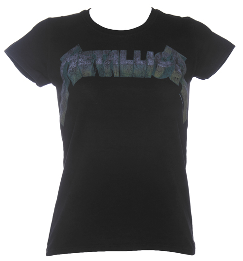 Ladies Vintage Metallica Logo Skinny Fit T-Shirt