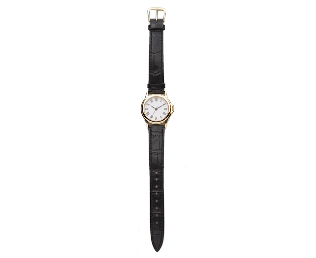 Watch With Leather Strap - Round Face