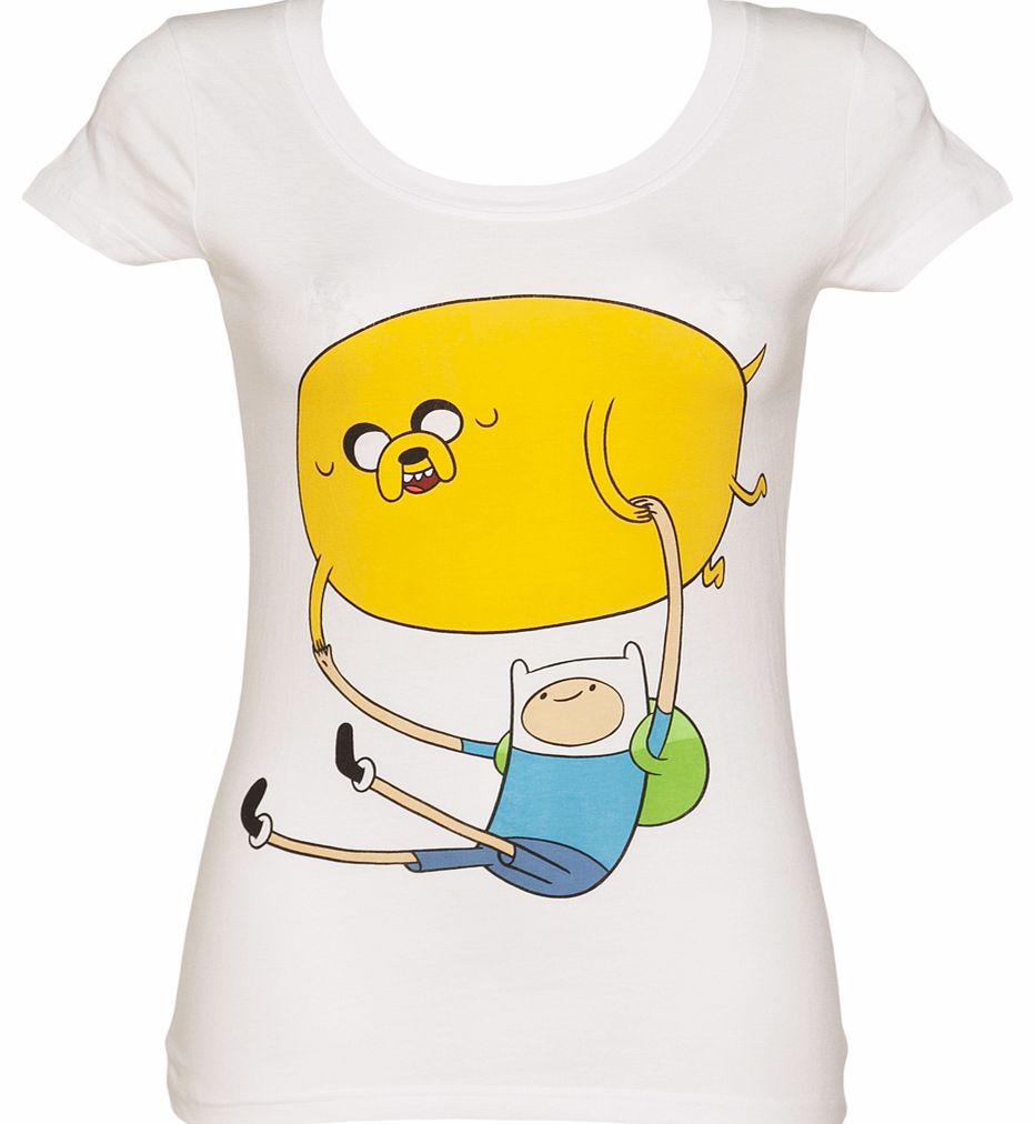 Ladies White Adventure Time Finn And Jake T-Shirt