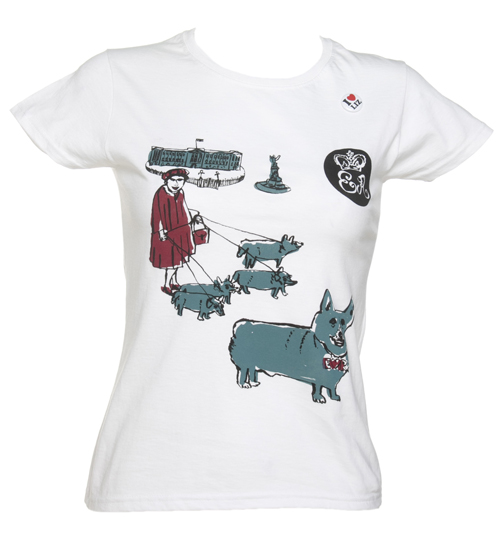 White Diamond Jubilee Corgi T-Shirt