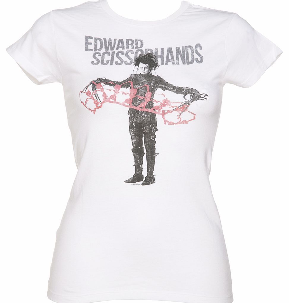Ladies White Edward Scissorhands T-Shirt