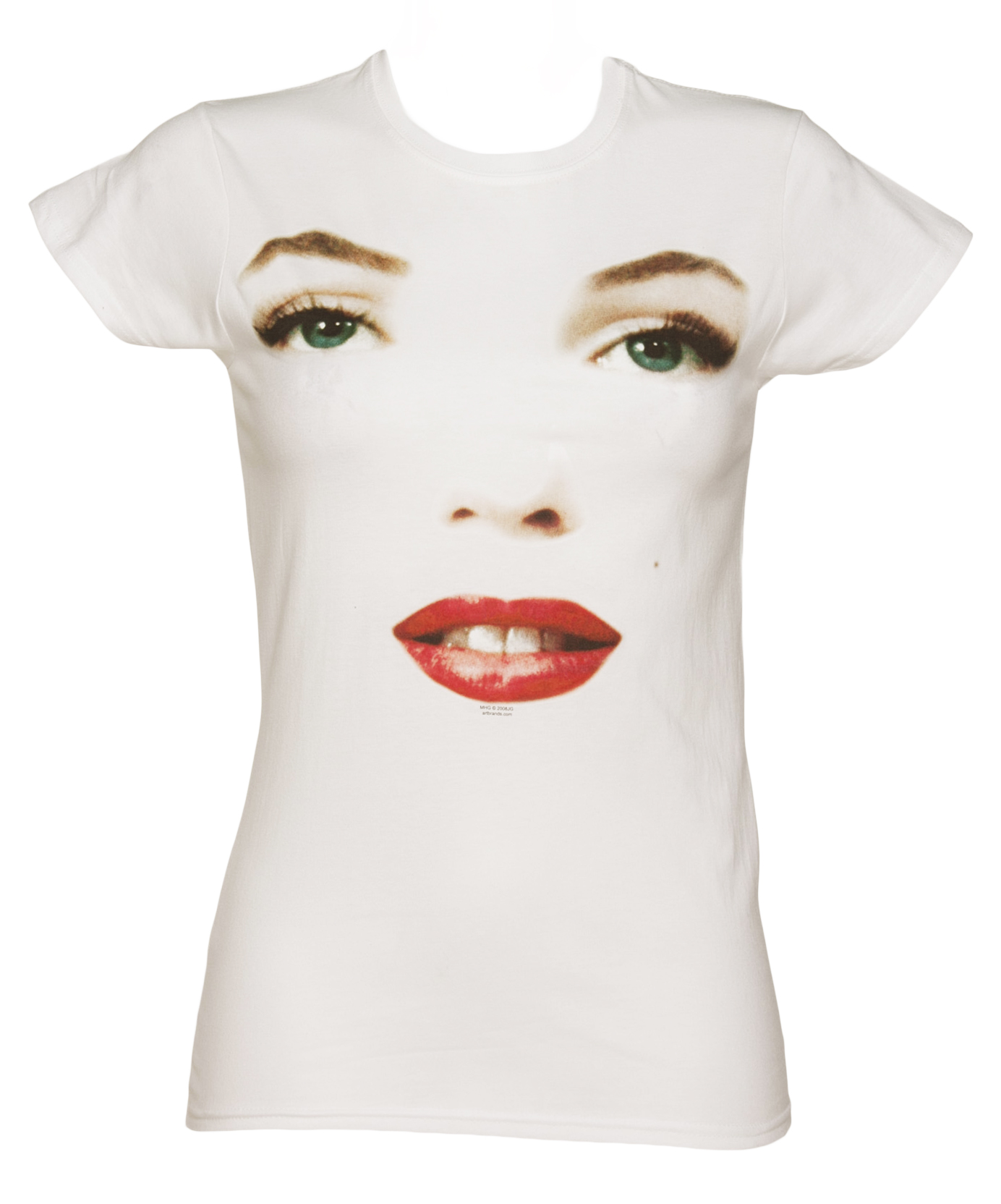 White Marilyn Monroe Face Print T-Shirt