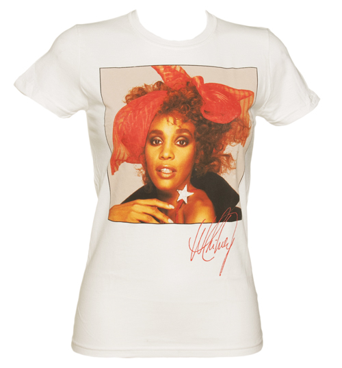 Ladies White Whitney Houston T-Shirt