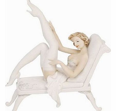 Lady Figurine Belle Aire Chaise Longue Leg Up Figurine Elegant Lady Gift Present Collectable