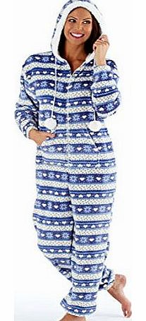 Lady Olga Fleece Onesie Fair Isle Aztec Ladies HOODED Onesies
