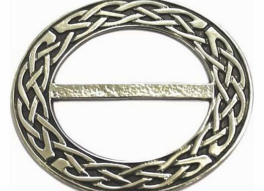 Medium Celtic Knot Pewter Scarf Sash Plaid Ring