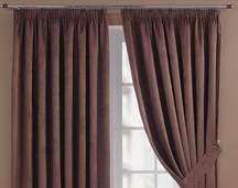 LAI faux suede pleated curtains