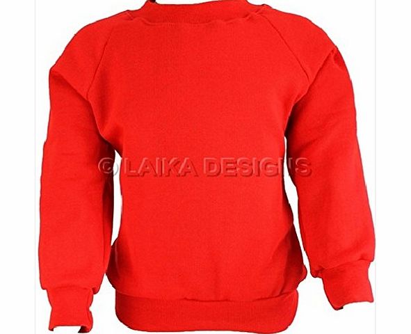 Laika Designs School Uniform Boys Girls Fleece Sweatshirt Jumper Red 7-8 Years