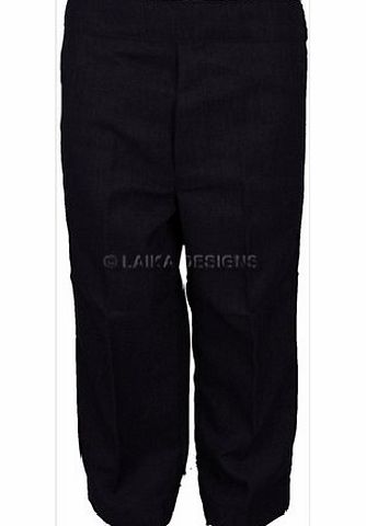 Laika Designs School Uniform Boys Trousers Elasticated Pull Up Style Black 5-6 Years