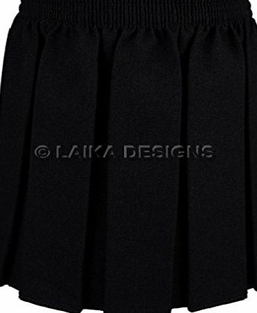 Laika Designs School Uniform Girls Elasticated Box Pleat Skirt Black 13-14 Years