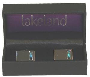 Lakeland Boxed Blue Abalone Cufflinks in Blue