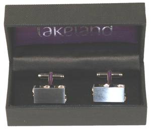 Lakeland Boxed Tonal Grey Crystals Cufflinks in