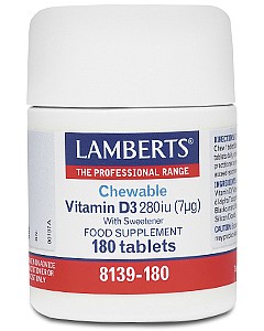 Lamberts Chewable Vitamin D3 280iu (7&micro;g)