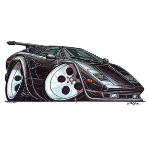 lamborghini Countach - Black T-shirt