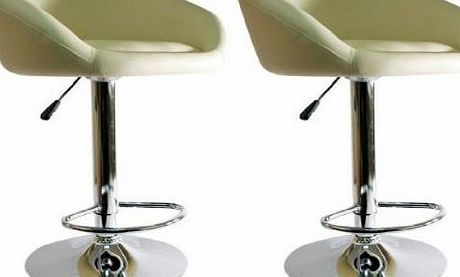 2 X CREAM BREAKFAST BAR STOOLS FAUX LEATHER BARSTOOLS KITCHEN STOOL NEW CHAIRS