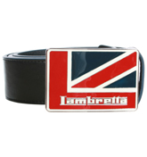 Lambretta Black Leather Push Through Belt