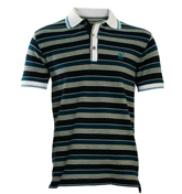Lambretta Black Stripe Pique Polo Shirt