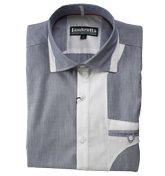 Lambretta Blue and White Short Sleeve Shirt