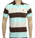 Brown, Sky Blue and Light Grey Polo Shirt