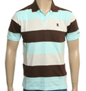 Lambretta Brown, Sky Blue and Light Grey Polo Shirt