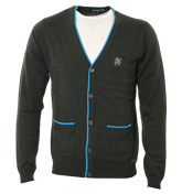 Dark Grey and Royal Blue Button