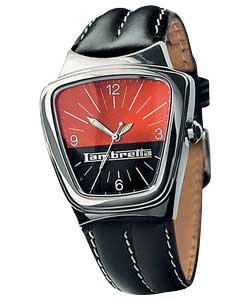 Lambretta Gents Black Leather Strap Watch