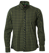 Lime and Navy Check Long Sleeve Shirt