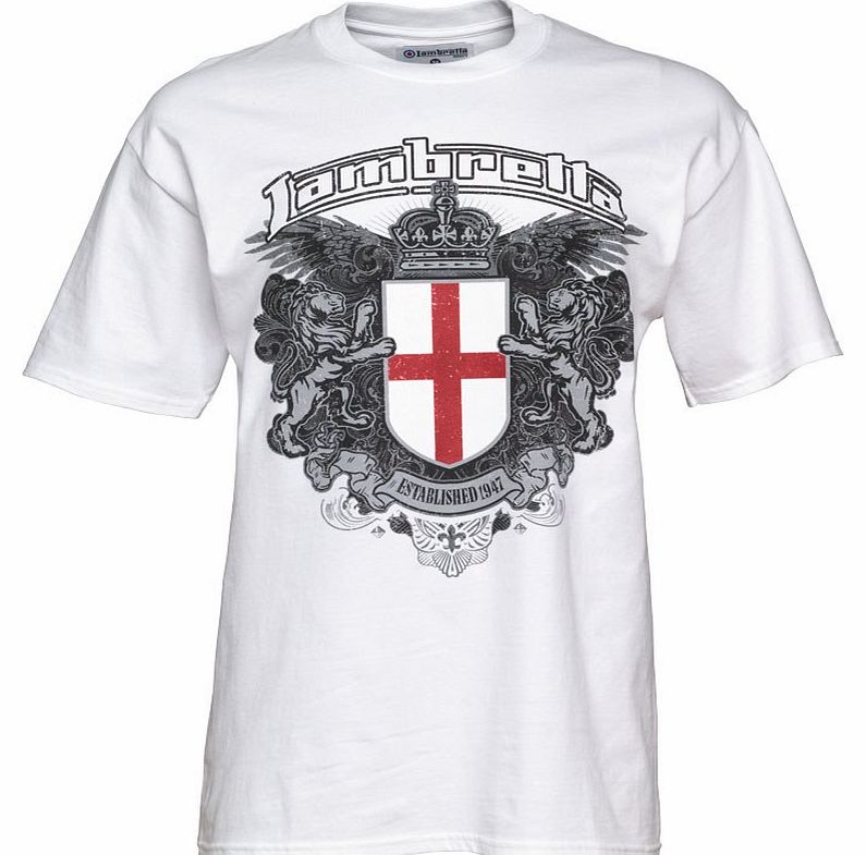 Lambretta Mens Crest Logo T-Shirt White