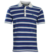 Lambretta Royal Blue Stripe Pique Polo Shirt