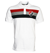 Lambretta White Polo Shirt with Coloured Stripes