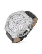 Lancaster Giogio`Black Croco Band Diamond Chronograph Watch