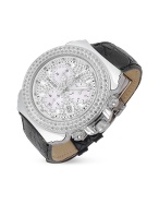 Super Pillo Black Croco Band Diamond Chronograph Watch