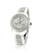 Lancaster White Pillo Ceramic Chrono Diamonds De Luxe Watch