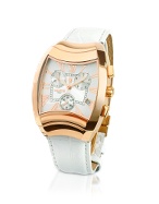 White Universo Chrono Large Gold Plated Watch