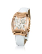 Lancaster White Universo Chrono Medium Gold Plated Watch