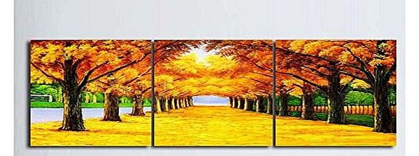 LANDSCAPE Bernice-Canvas Art,3p Art Deco Modern Abstract Wall Art Painting on Canvas with Trees,Landscape Painting,Hot Sell Fashion Home Decoration,Stretched and Framed