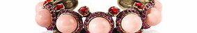Lanvin Bronze-tone cuff and pink bead bracelet