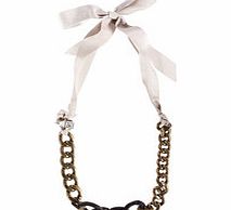 Lanvin Gold and grey tone chain necklace
