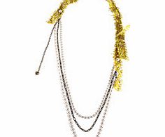 Lanvin White pearl and grosgrain necklace